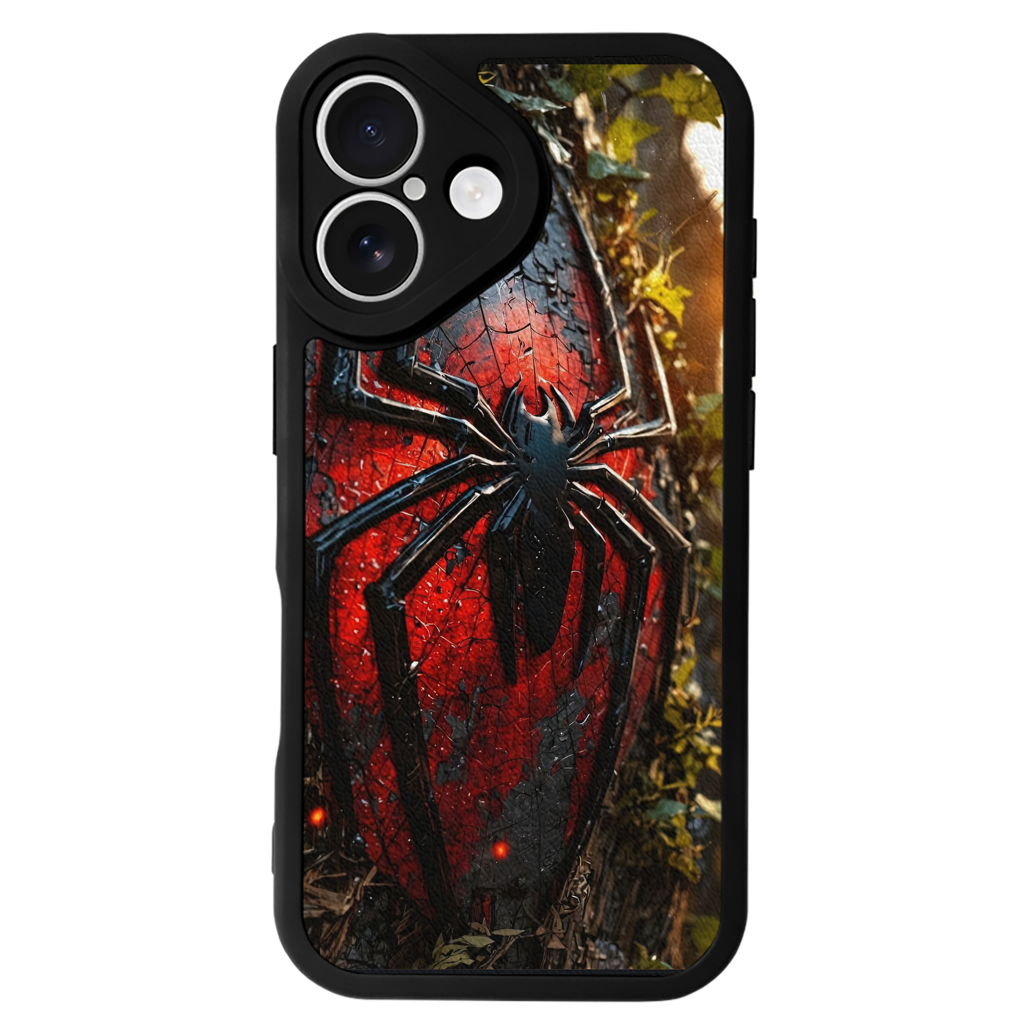 （画像用） Spider Man スパイダーマン 【iPhone 16シリーズ対応】シリコンスマホケース（レザー調） 材質：シリコン
